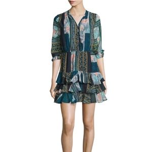 Hiche Patchwork Floral Print Dress